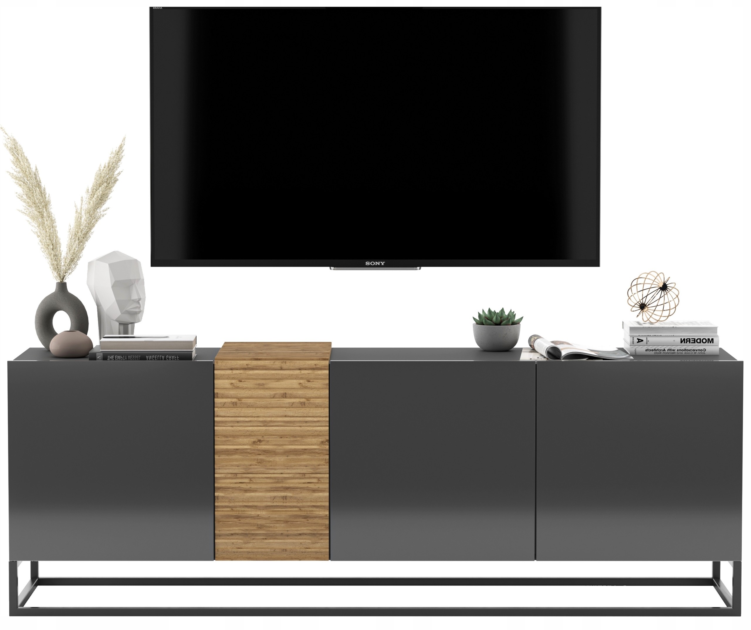 Szafka RTV Loft komoda RTV Loft Grafit połysk 160