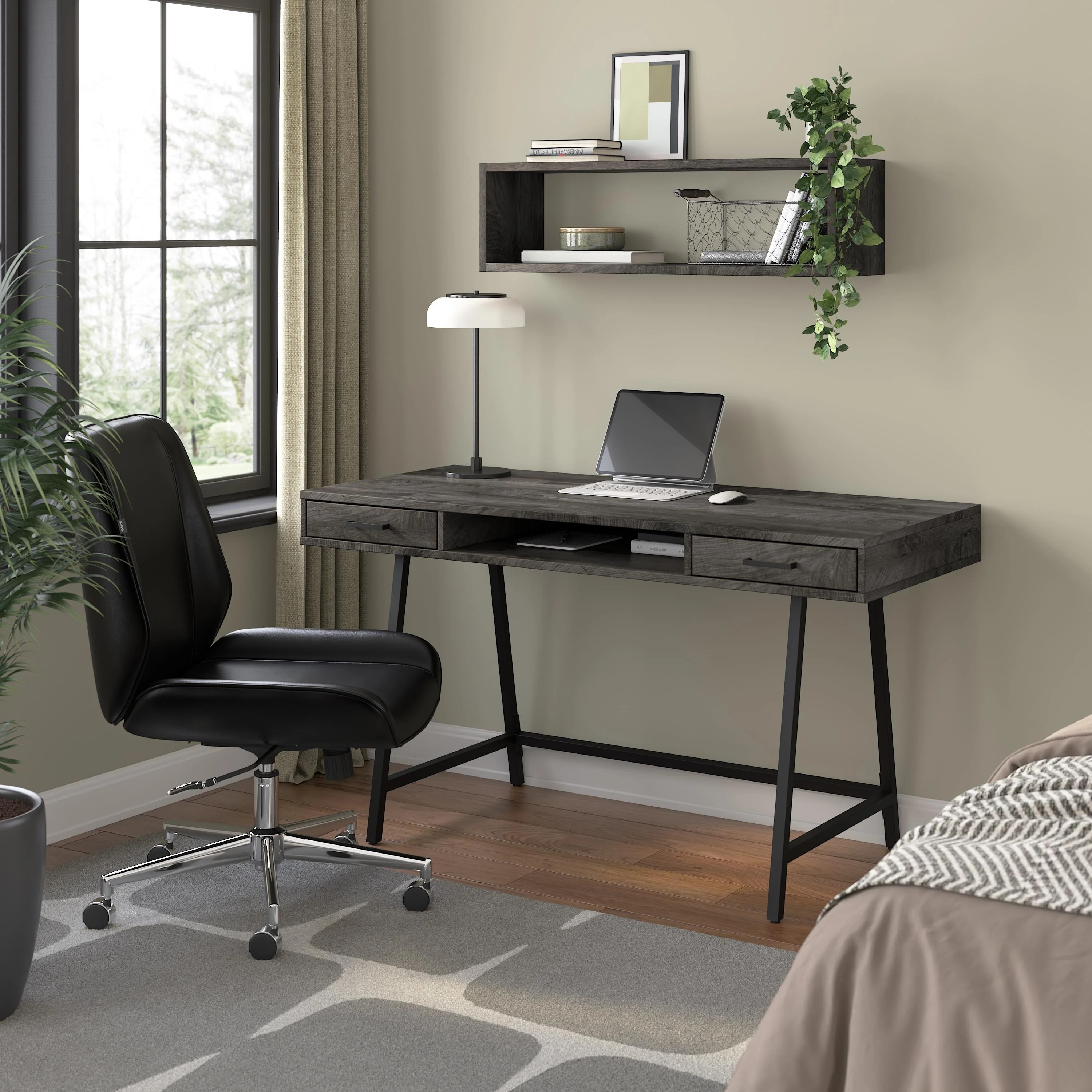 Bush Furniture Steele 54W Writing Computer Desk with Storage