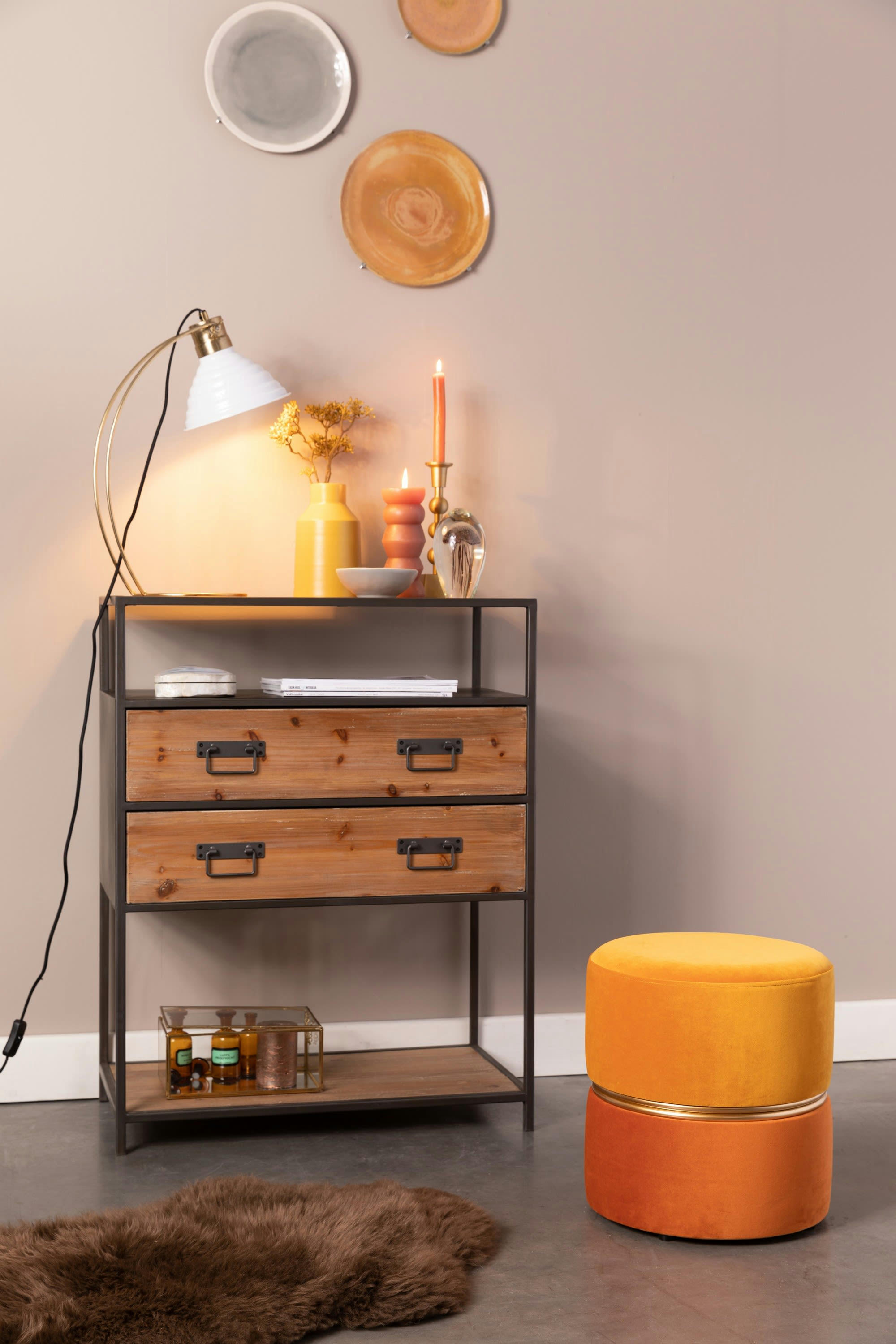 BUBBLY - Pouf en tissu orange