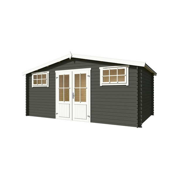 Gartenhaus »Boston«, BxHxT: 518,5 x 245,1 x 312 cm, (Außenmaß inkl. Dachüberstand), grüngrau
