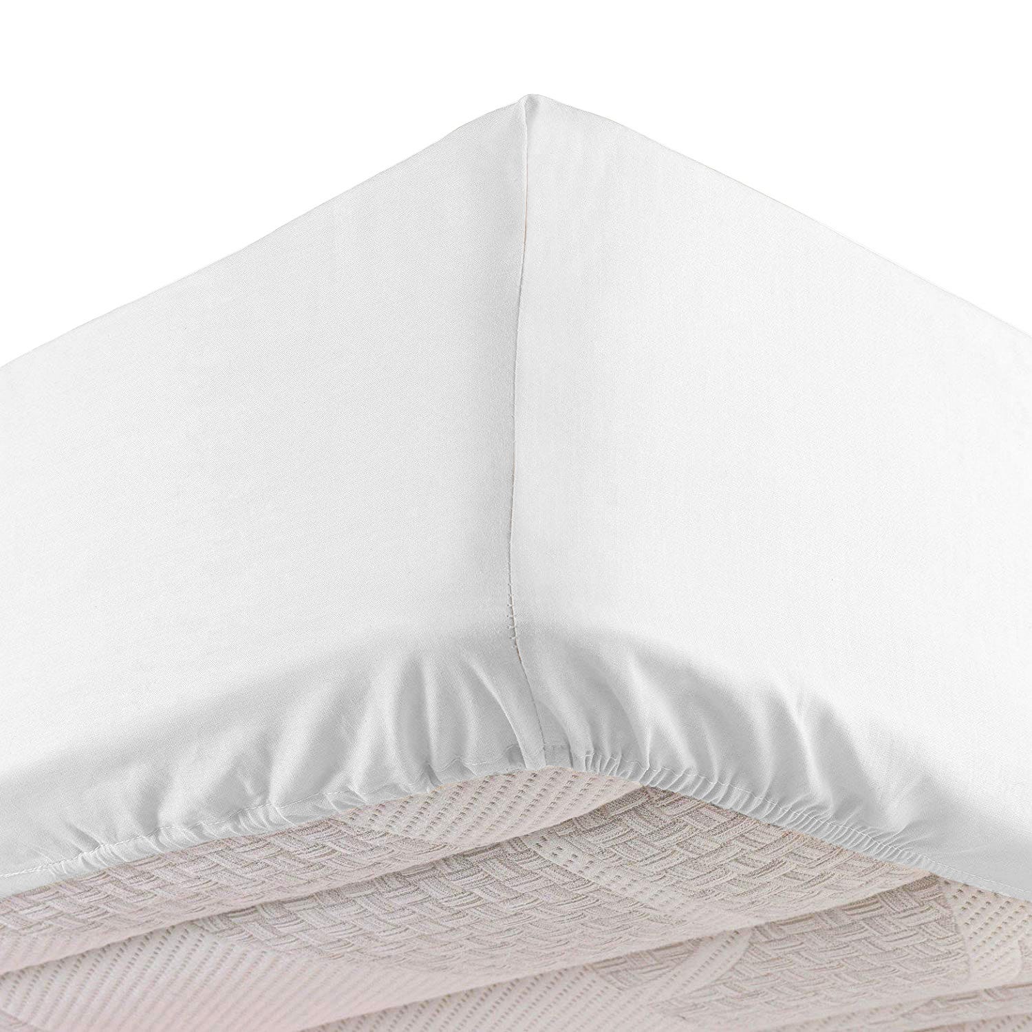 Completo letto matrimoniale in cotone percalle bianco