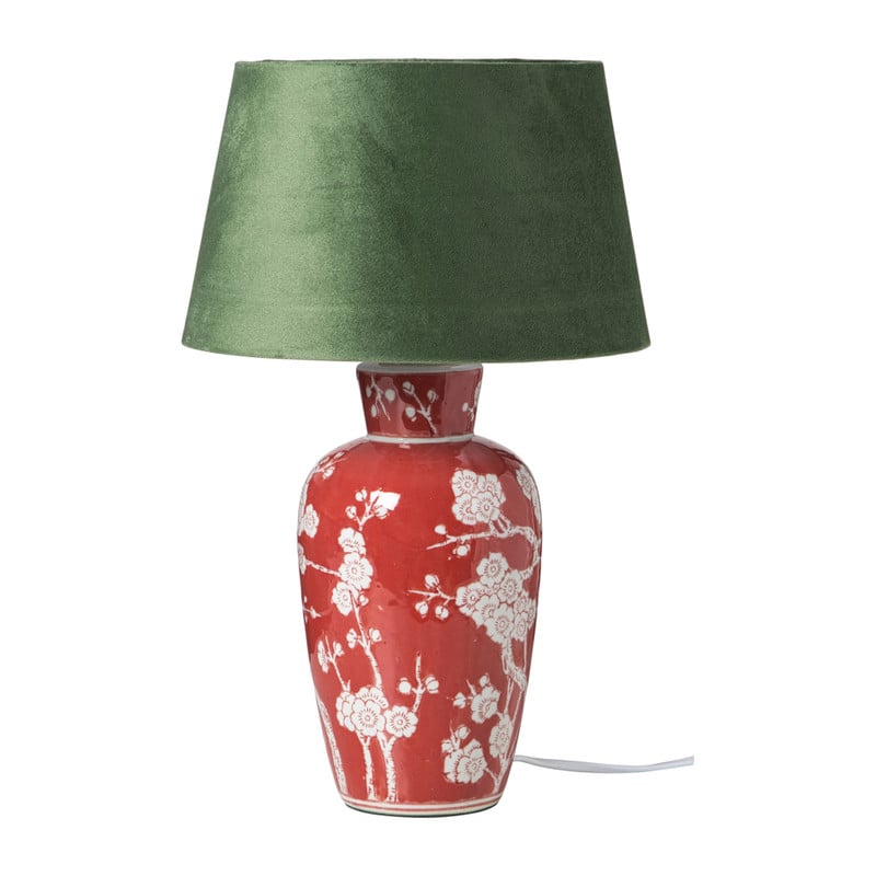 Lampvoet bloemen - rood -&Oslash;22x30.5 cm