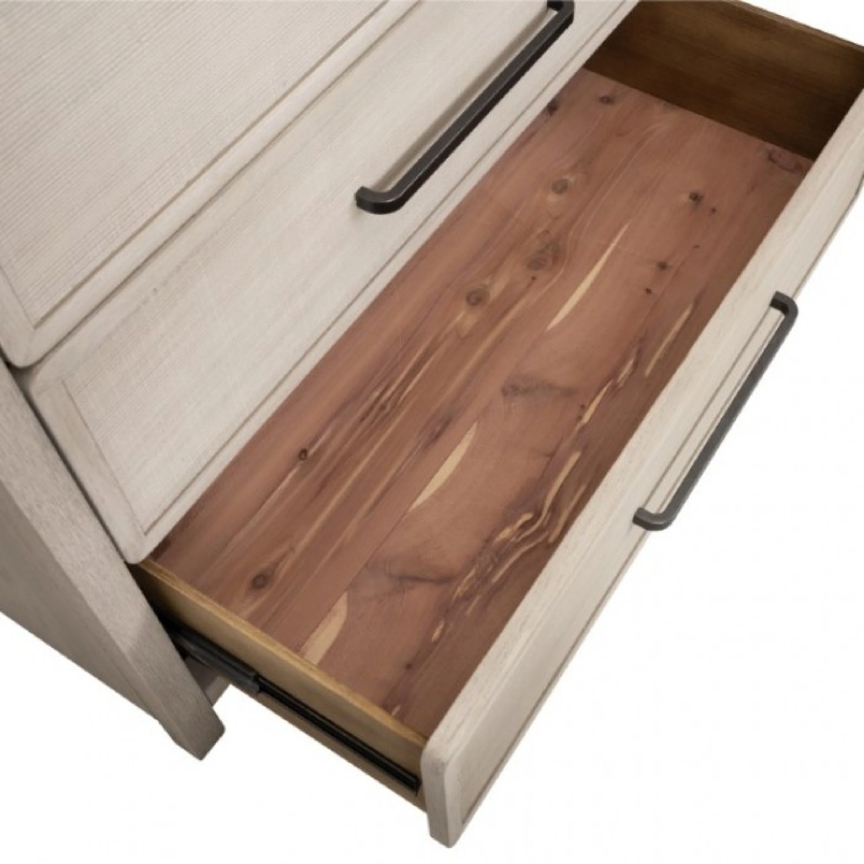 Giva Tall Dresser Chest, 5 Drawers, Natural Oak Beige Solid Rubberwood