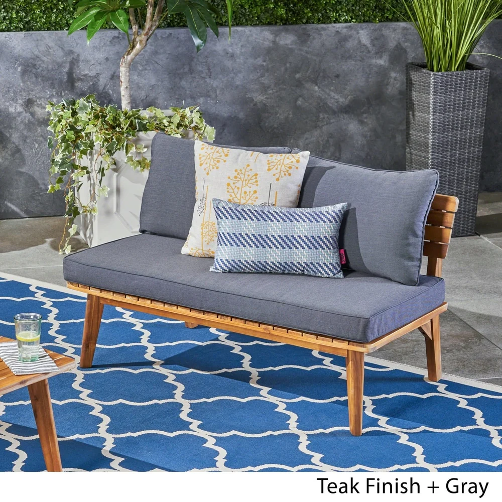 Balmoral Outdoor Acacia Wood Loveseat by Christopher Knight Home
