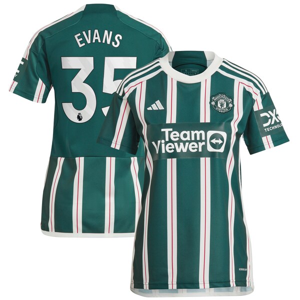 Jonny Evans Manchester United adidas Women's 2023/24 Away Replica Player Jersey – Green