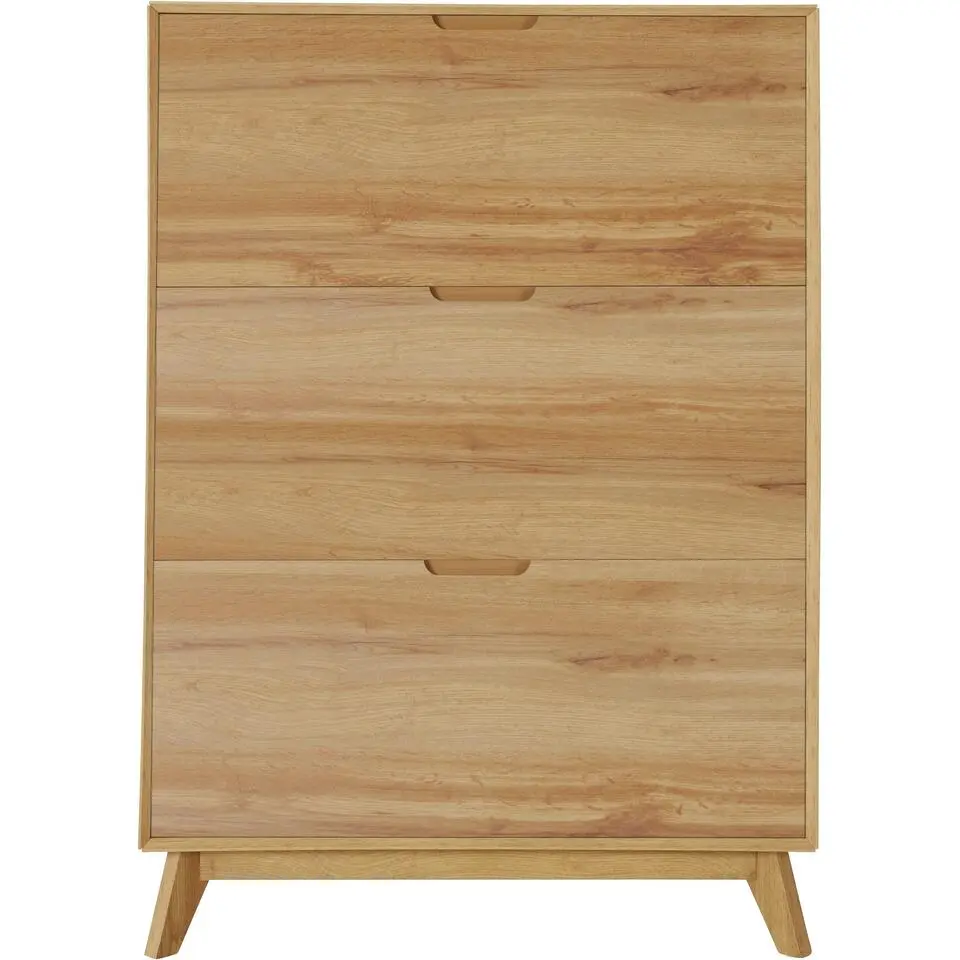 Ezra - Schoenenkast met 3 kleppen in eiken spaanplaat