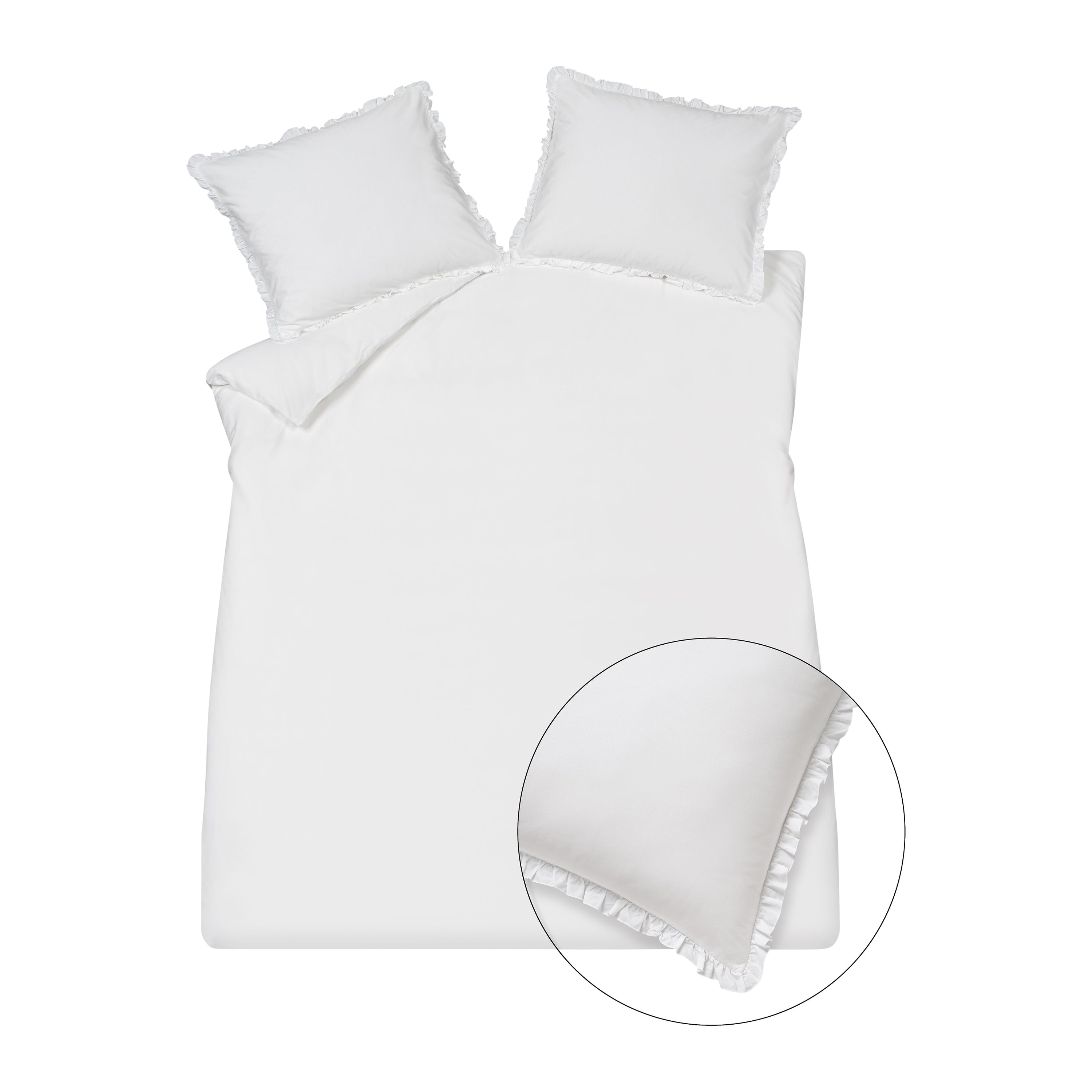 Vandyck Pure Ruffle Dekbedovertrek 200 x 200/220 cm - Wit