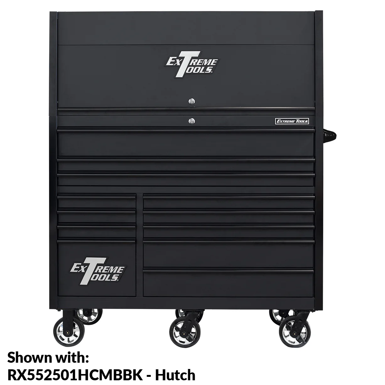 Extreme Tools RX Series 55�� 12 Drawer Roller Cabinet with 150 lbs. Slides(Black - Blue)