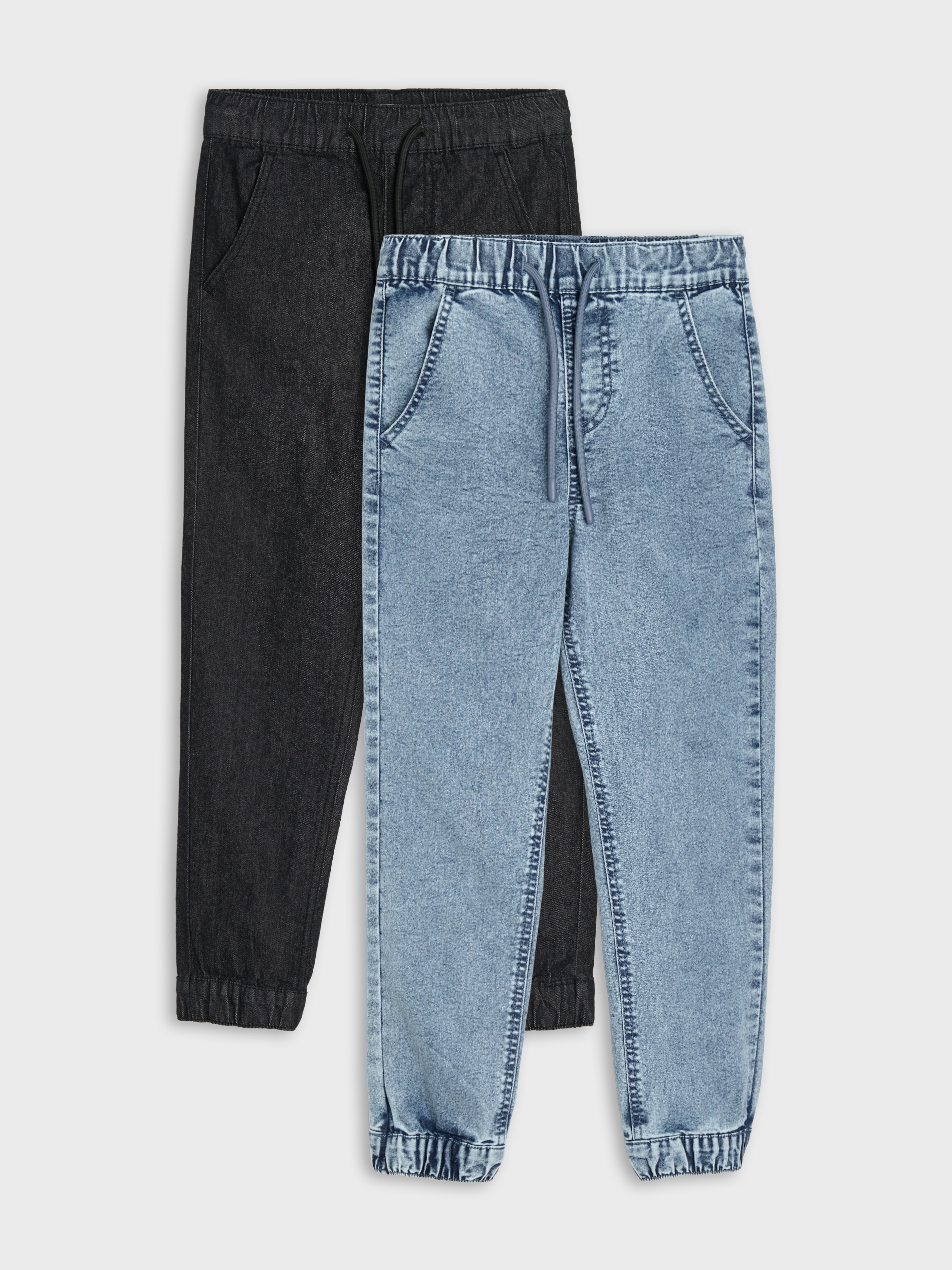 Jeansy jogger slim z efektem sprania