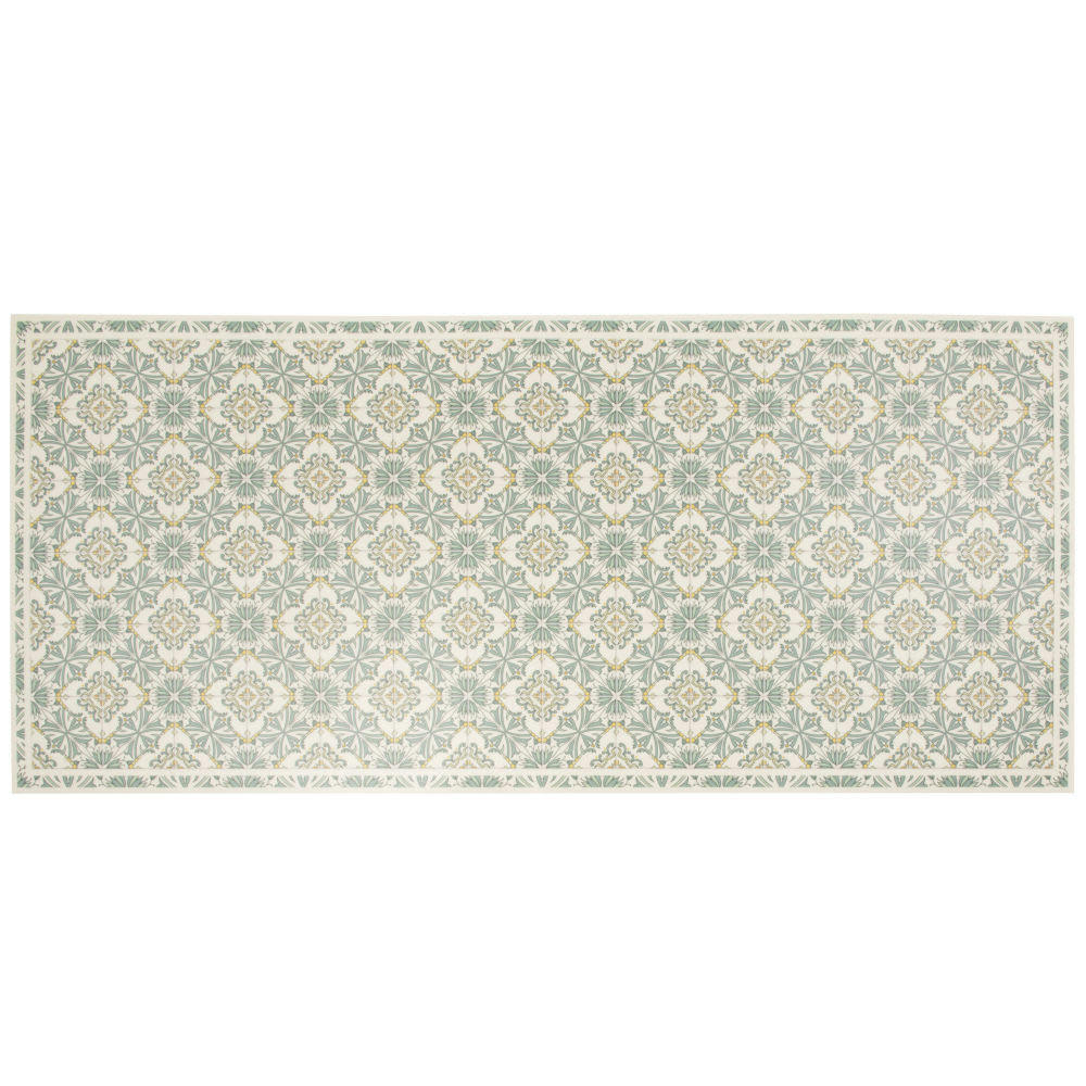 AUGUSTA - Tapis en vinyle multicolore motifs carreaux de ciment végétal 66x150