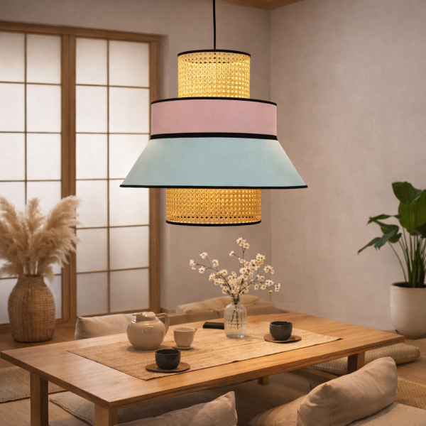 Lampa Wisząca KRUDO 500 – BAMBUS Pergamin Wiklina Rattan Boho