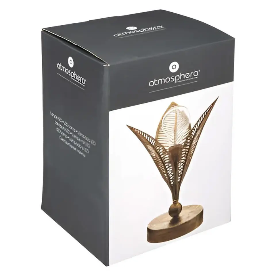 Atmosphera Tafellamp Goud - Blad - 24,5 cm - Slaap/Woonkamer