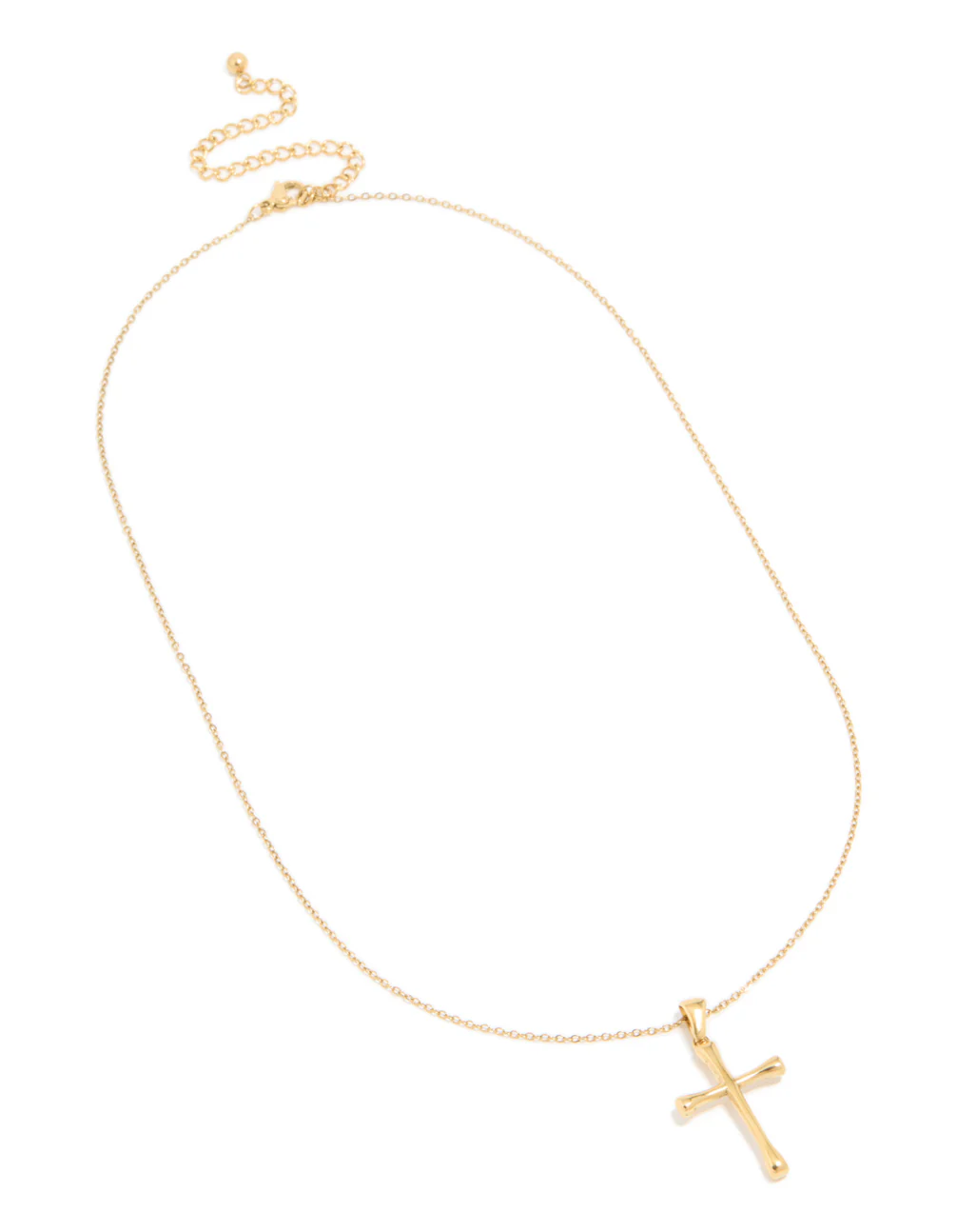 Waterproof Gold Plated Stainless Steel Large Cross Pendant Necklace