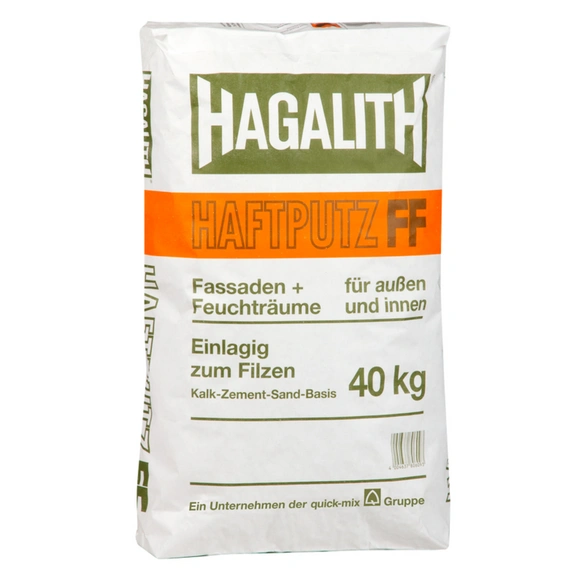 Haftputz, grau, Zement