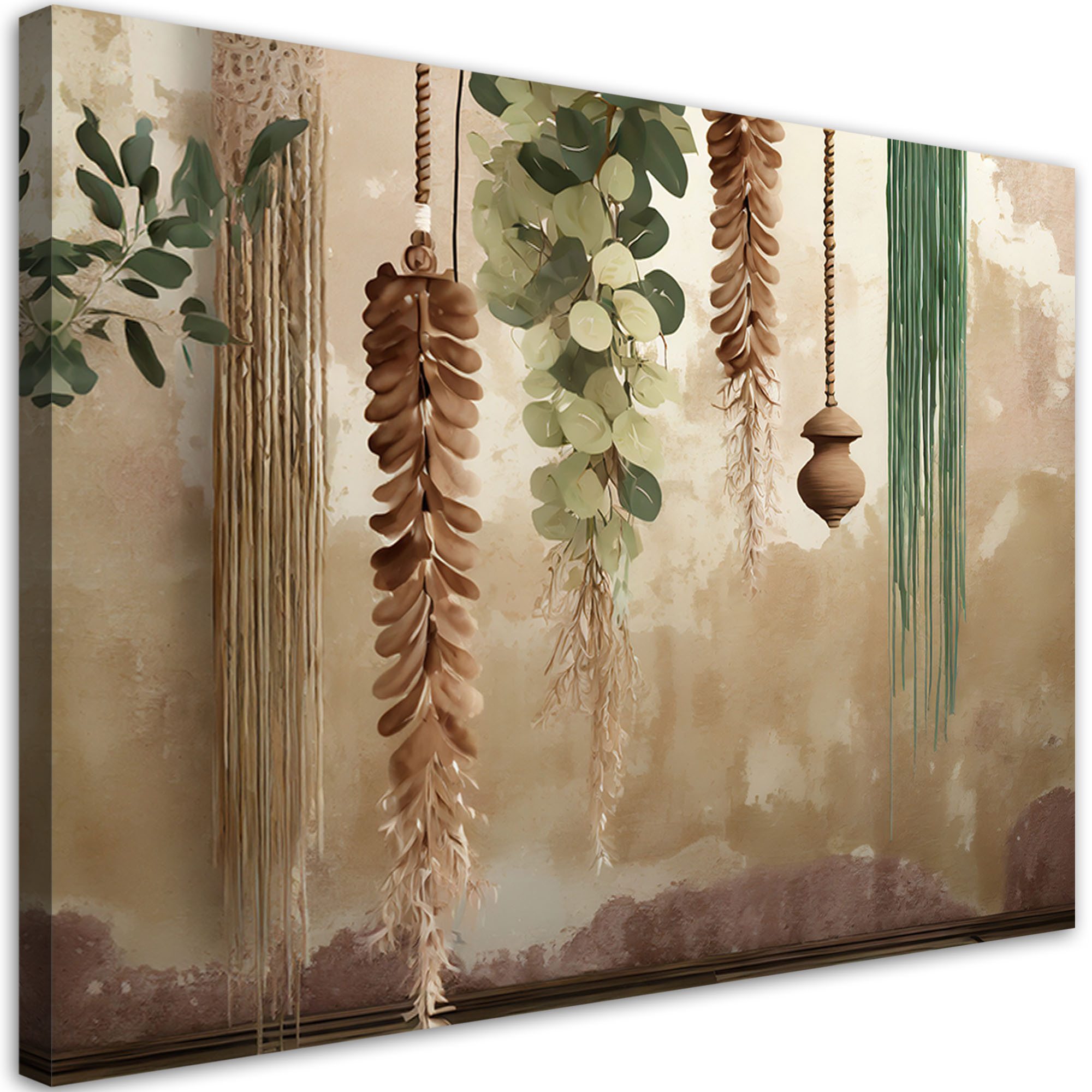 Feeby Obraz, Wiszące liście scandi boho 60x40