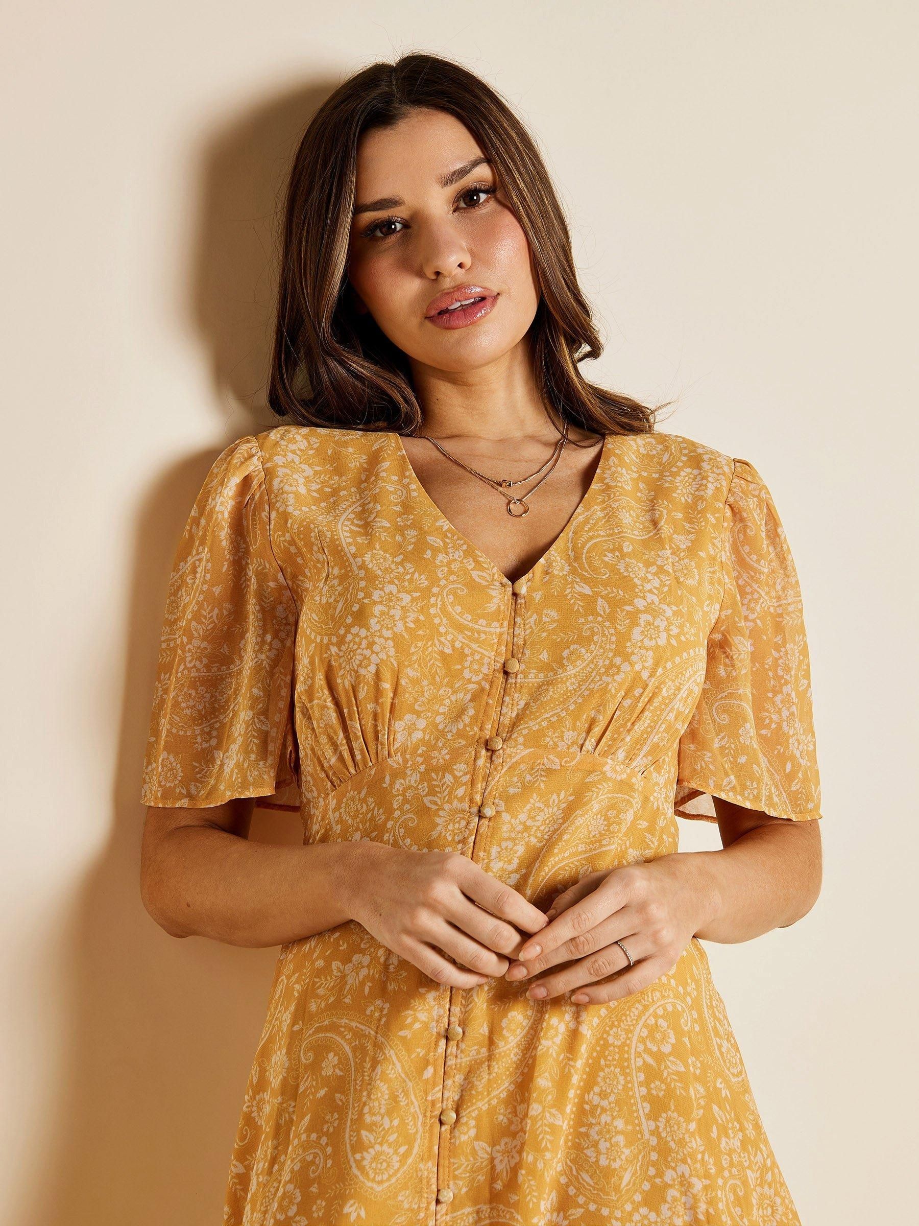 GWD by GEORGE W. DAVIES GWD Alena Floral Print Midi Dress