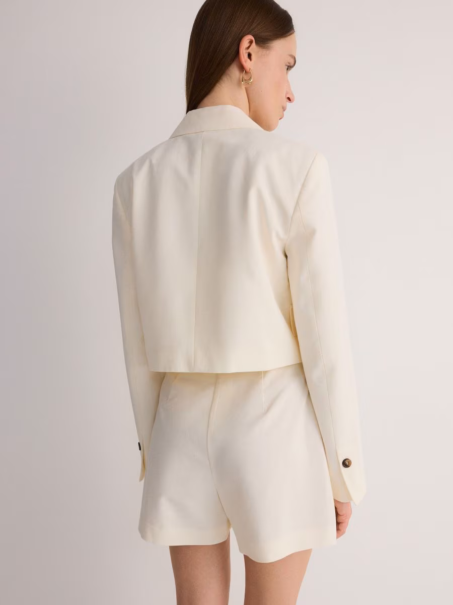 Viscose Blend Cropped Blazer