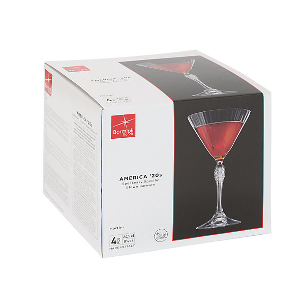 Boite de 4 verres martini America24.5 cl