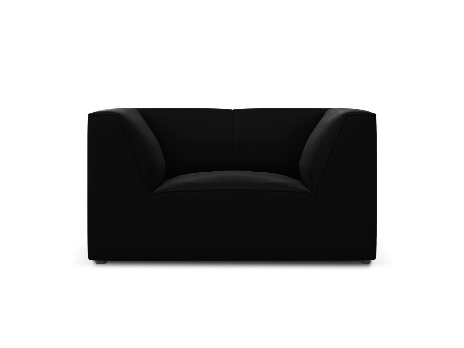 RUBY - Fauteuil en tissu velours noir