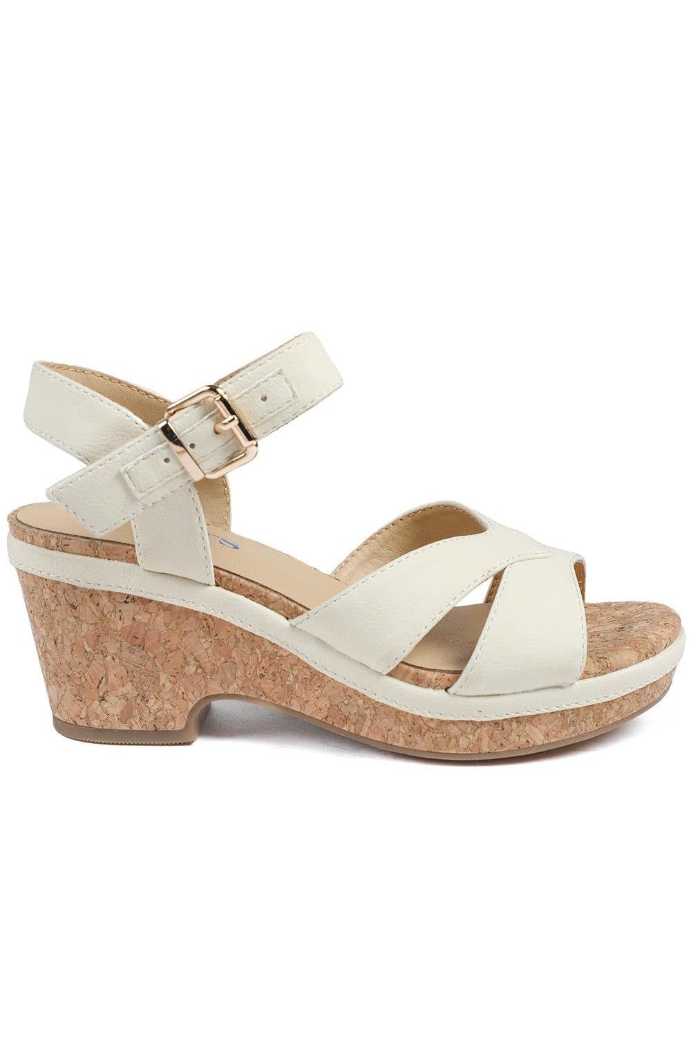 Pavers Patterned Cork Wedge Platform Sandals