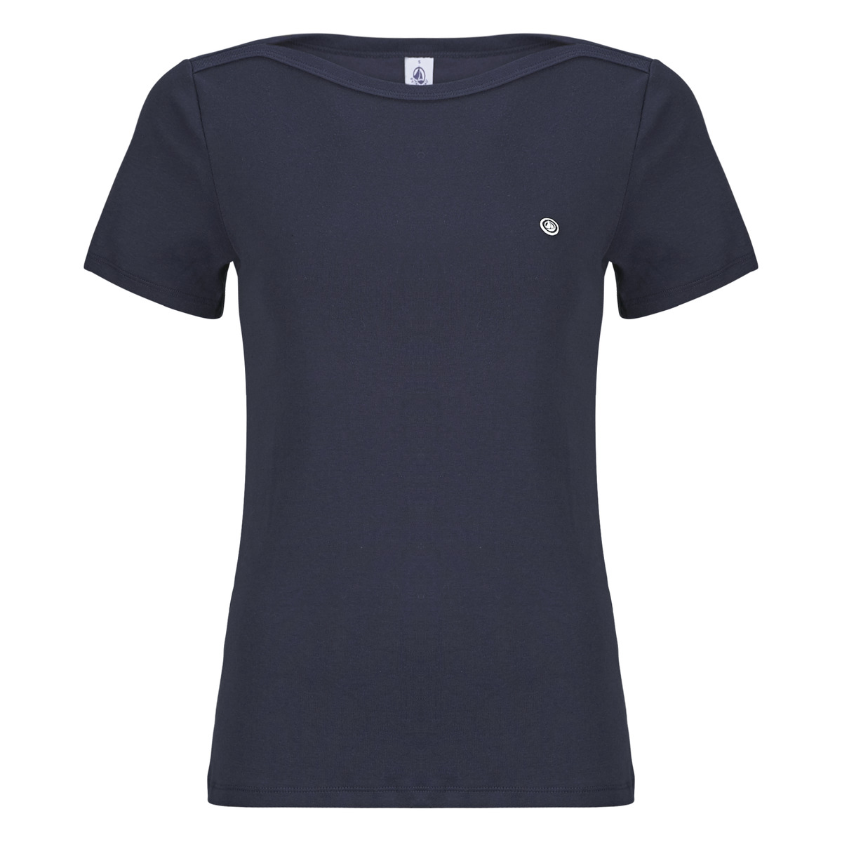 Petit Bateau - TEE SHIRT COL AMIRAL - Marine