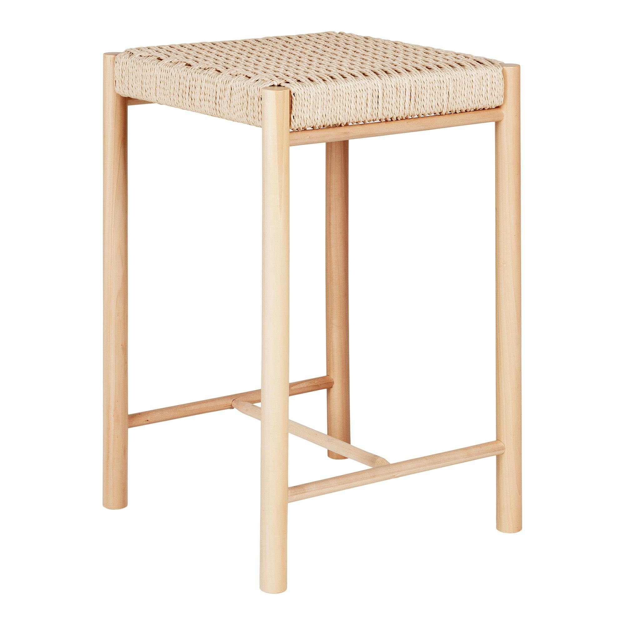 Tabouret de bar en bois et corde tressée (lot de 2) MENDOZA