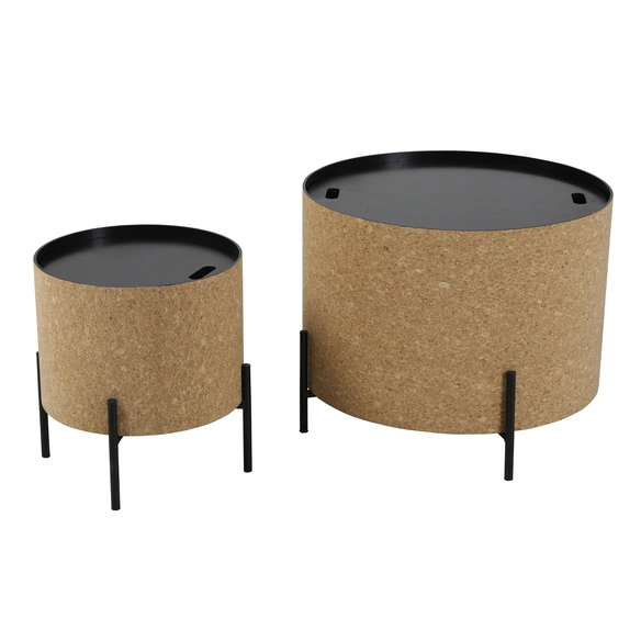 Couchtisch, natur/schwarz, BxT: 63 x 63 cm