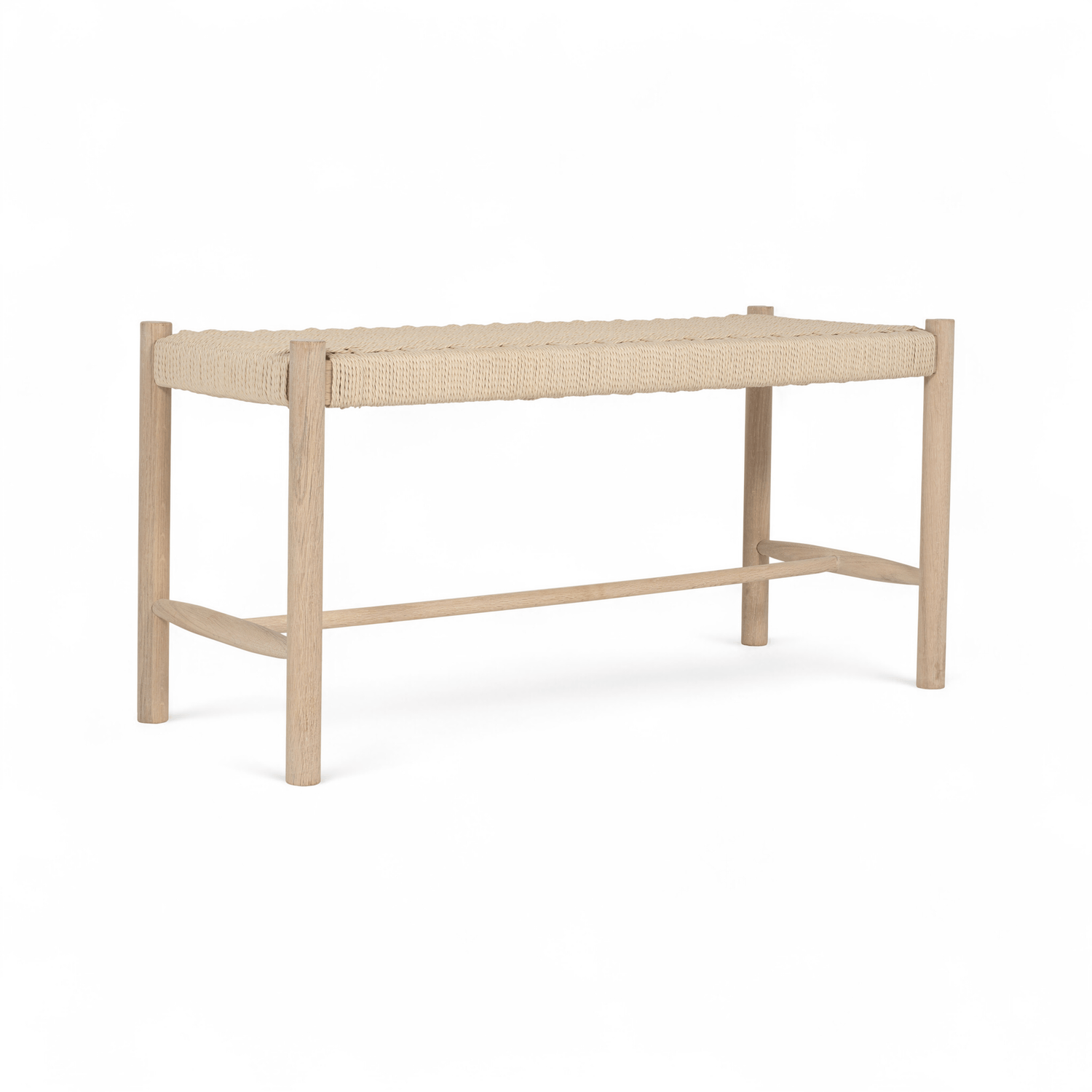 Furnhouse bankje Shine - Witte olie - Papiergaren - 36x90x45