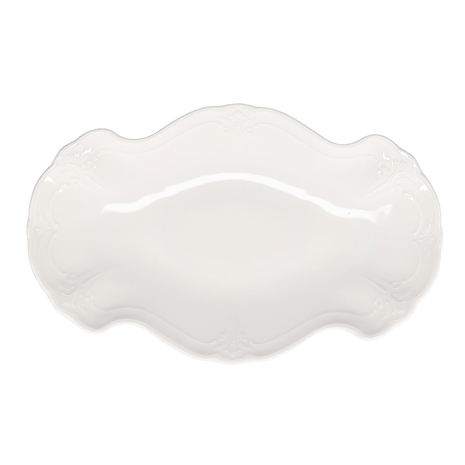 Bonbistro - Serveerschaal 39x25cm ivoor Retro - Set van 2