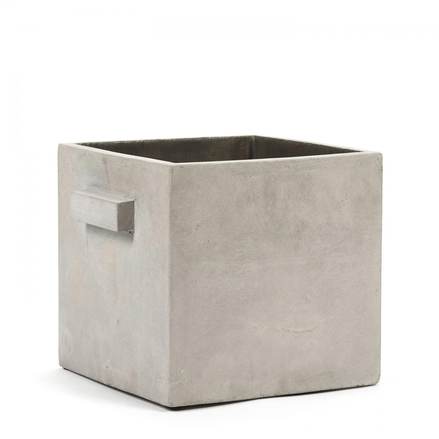 MARIE - Pot béton cubique gris clair 26x26x26 cm