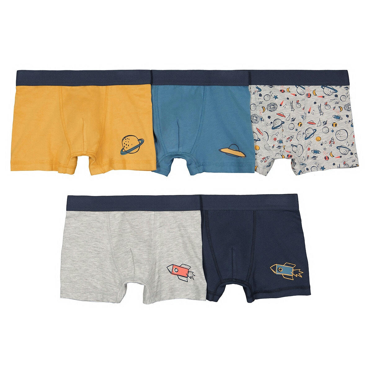 Lot de 5 boxers, thème espace