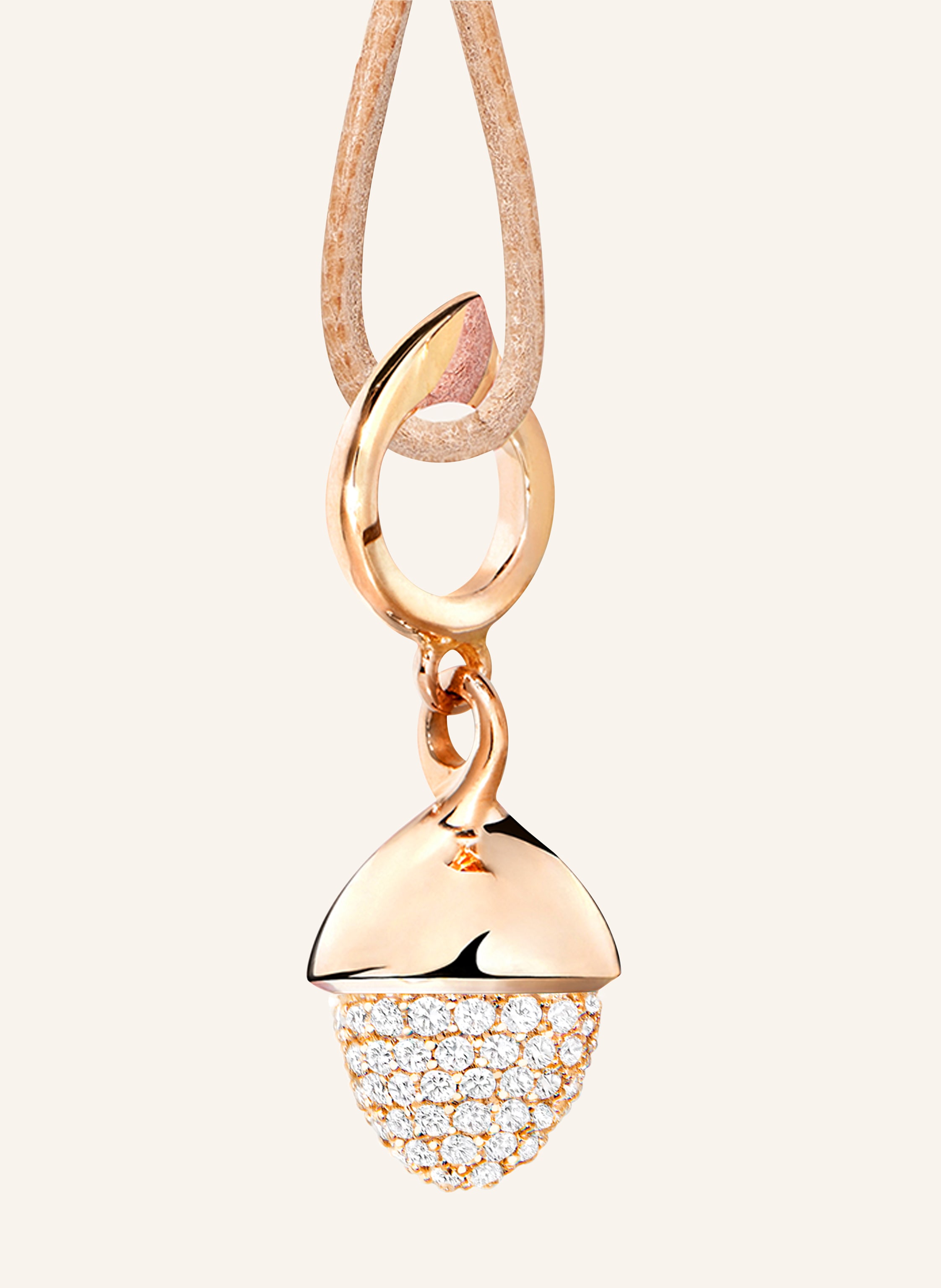 TAMARA COMOLLI Anhänger PENDANT MIKADO FLAMENCO DIAMOND PAVÉ aus 18 Karat Roségold mit Diamant Pavé