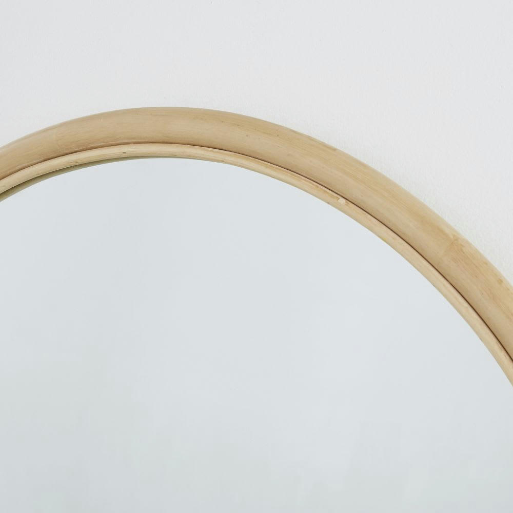 ALMA - Miroirs ronds en rotin beige (x3) D80