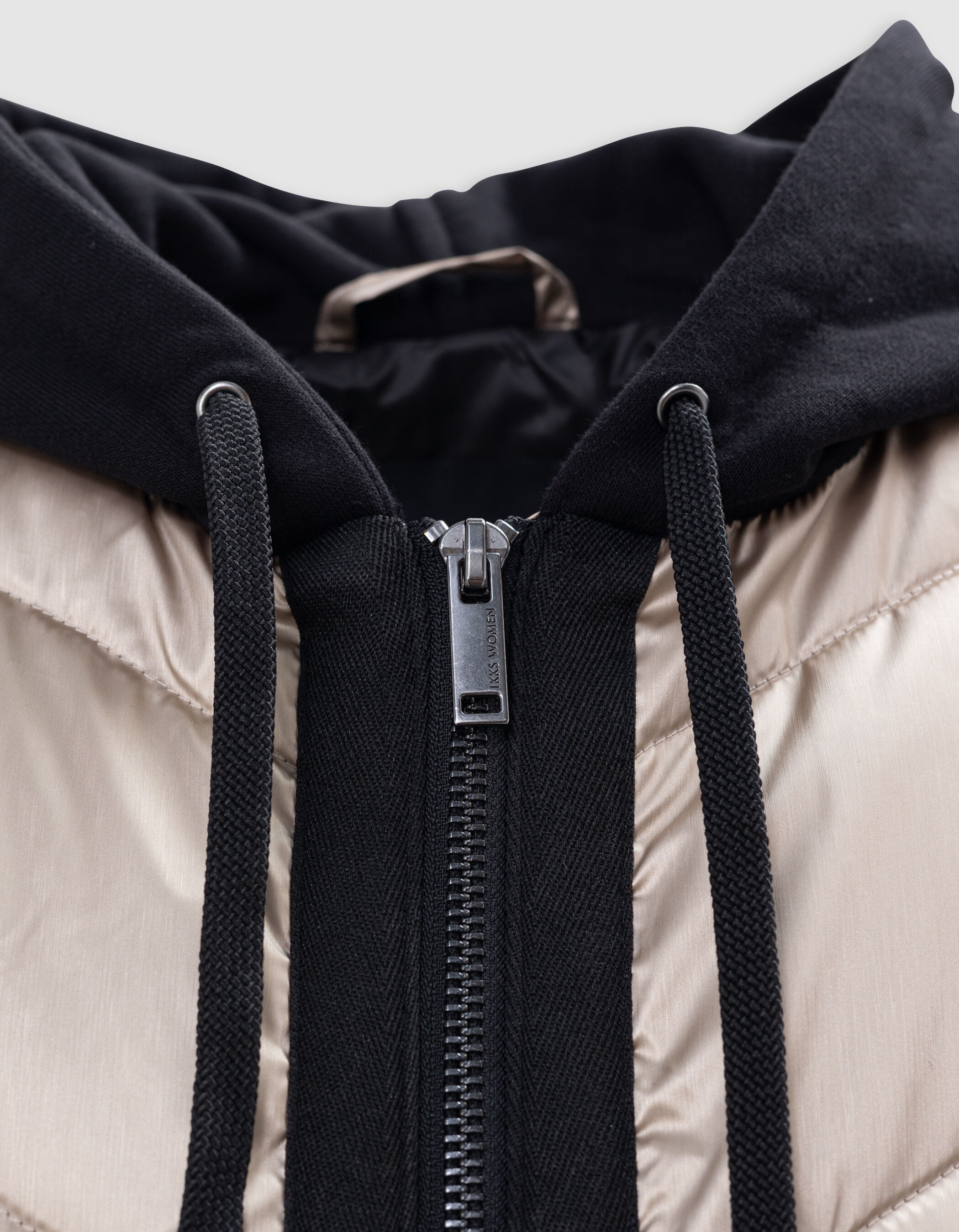 Sous-doudoune gold capuche molleton noir Femme