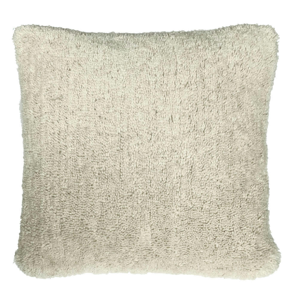 TRÉSOR - Coussin capitonné massif blanc ivoire 50x50