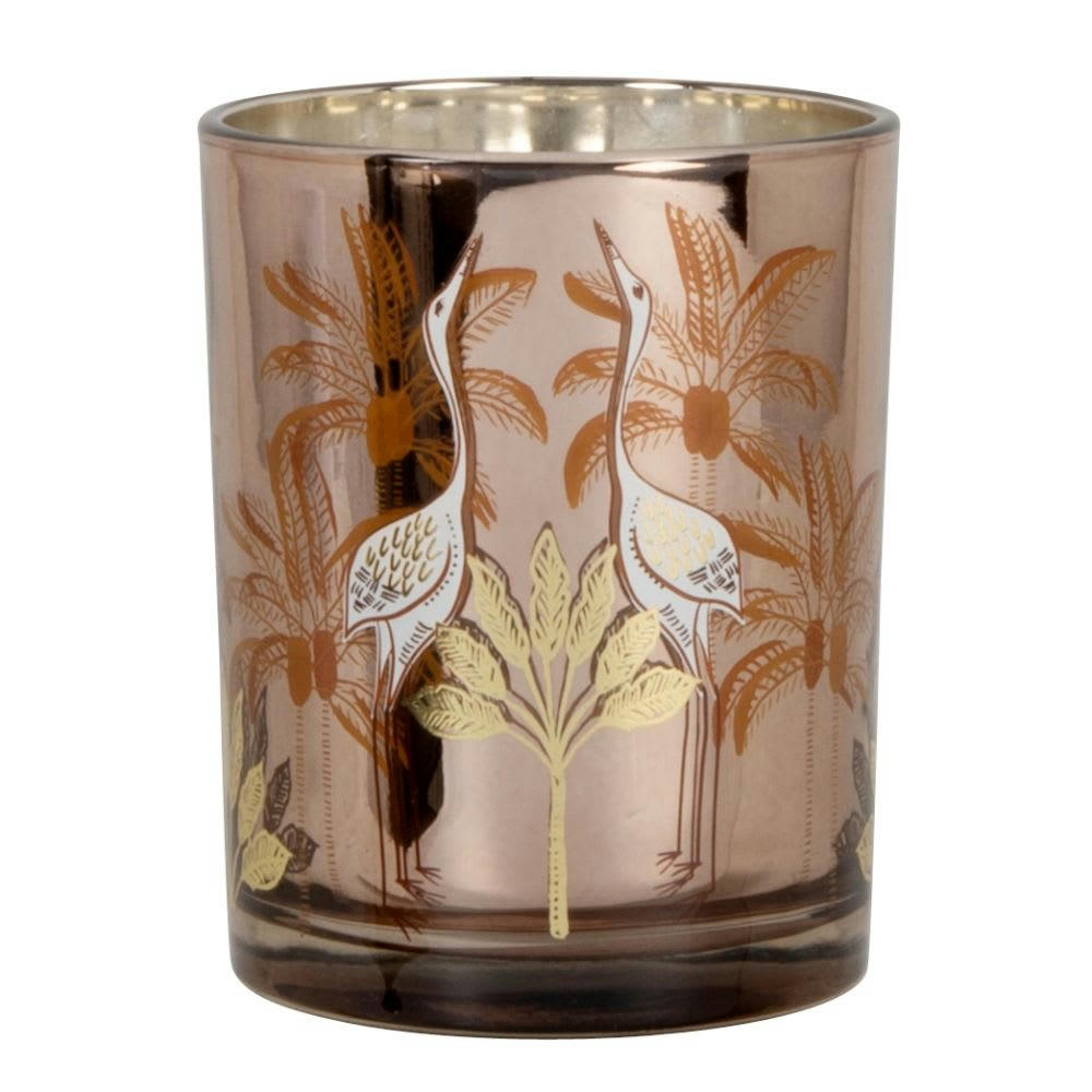 AKILA - Bougie parfumée en verre doré et marron