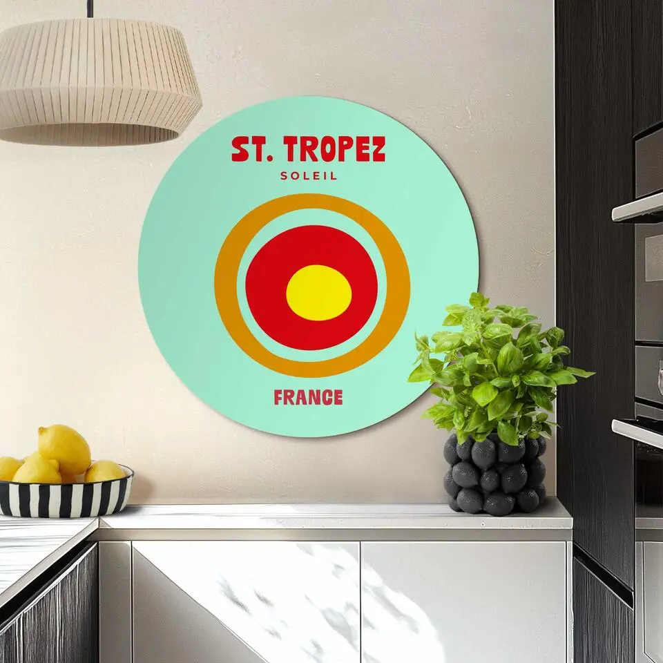 Glasschilderij Saint Tropez - &Oslash; 70 - Groen