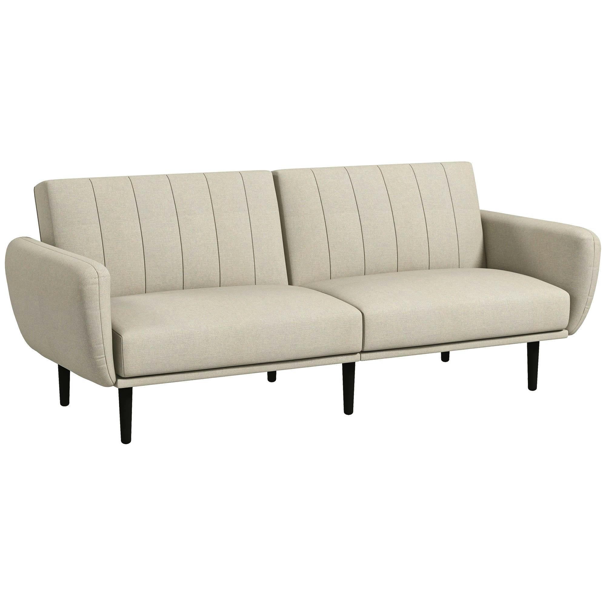 - Canapé convertible 3 places modulable inclinable tissu grège