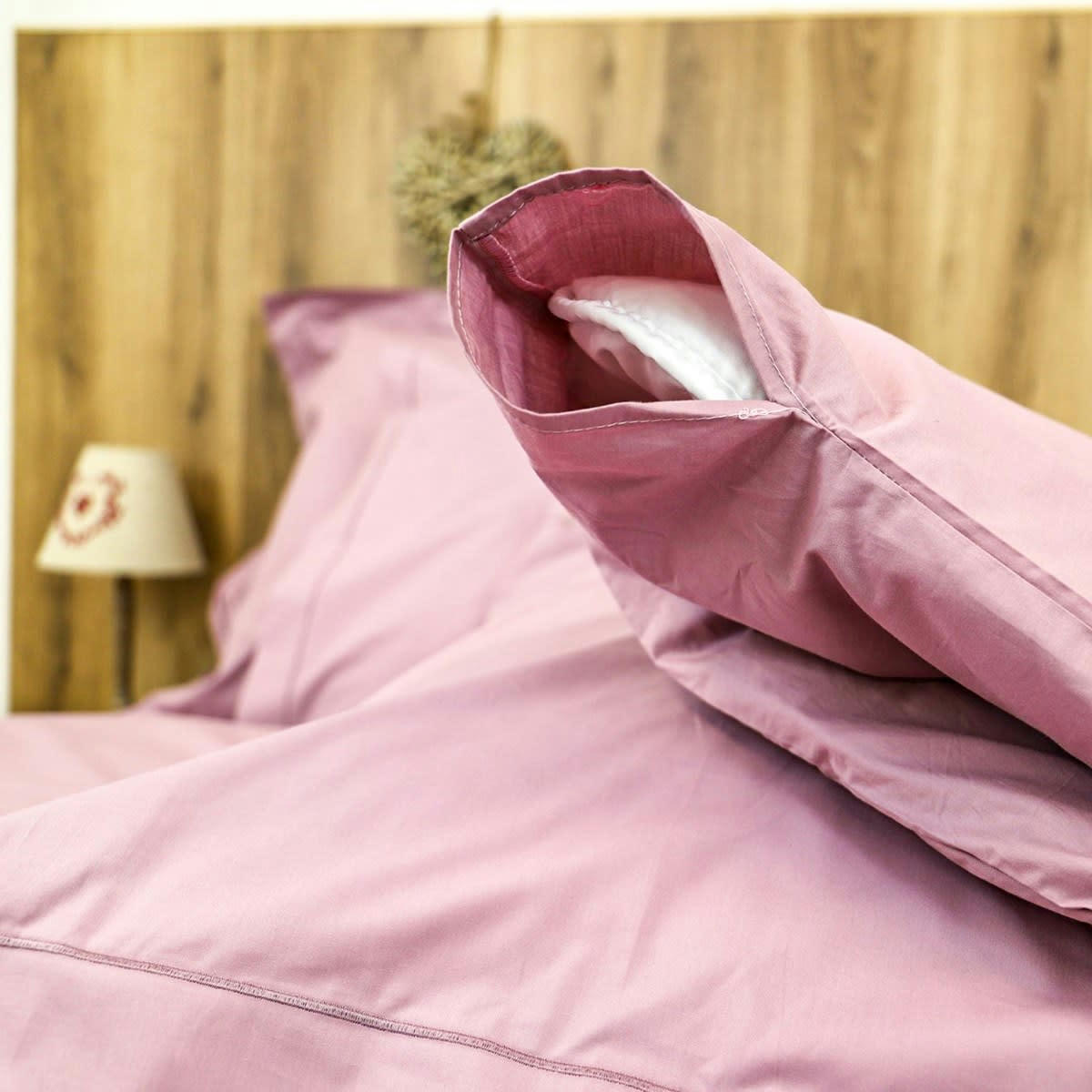 HDC DESIREE - Housse de couette 200 fils en percale de coton violet 140x200 cm