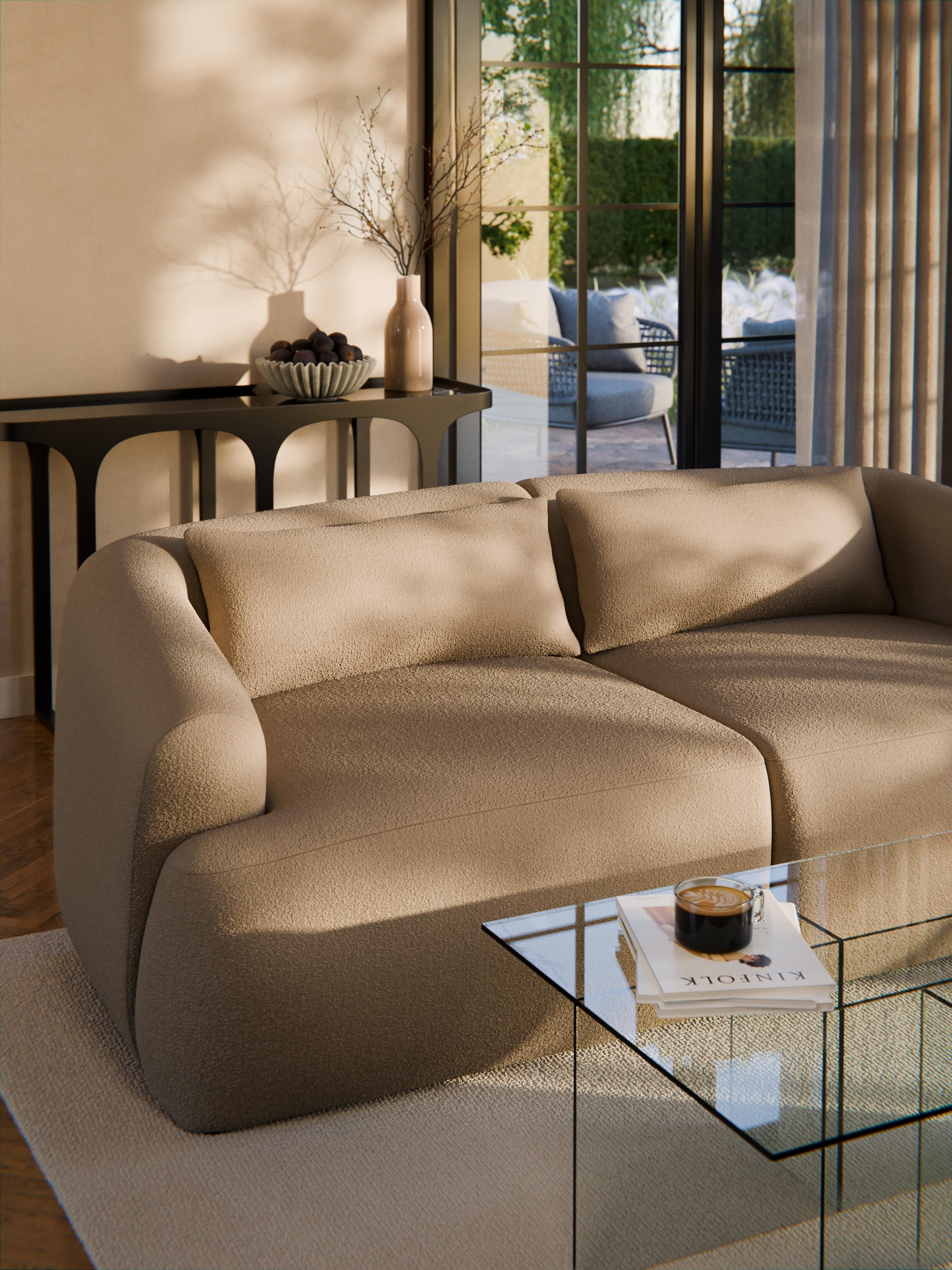 Bouclé-Sofa-Kissen Sofia