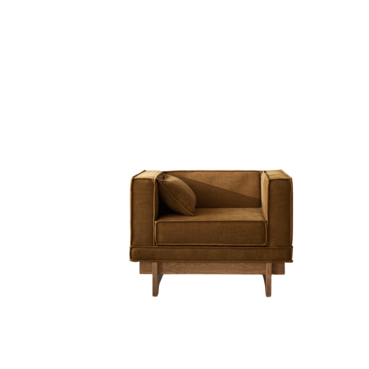 Tikamoon - Miu - Eikenhouten fauteuil met okerkleurige stof