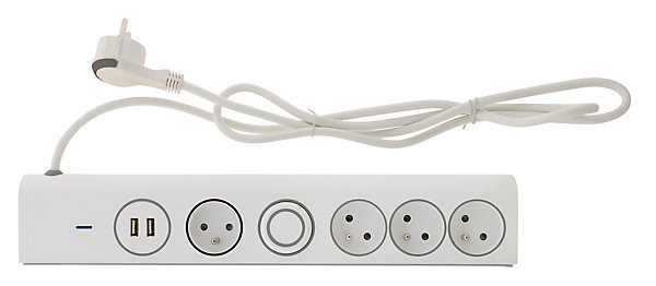 Multiprise parafoudre 4x16A   2 USB - Thomson