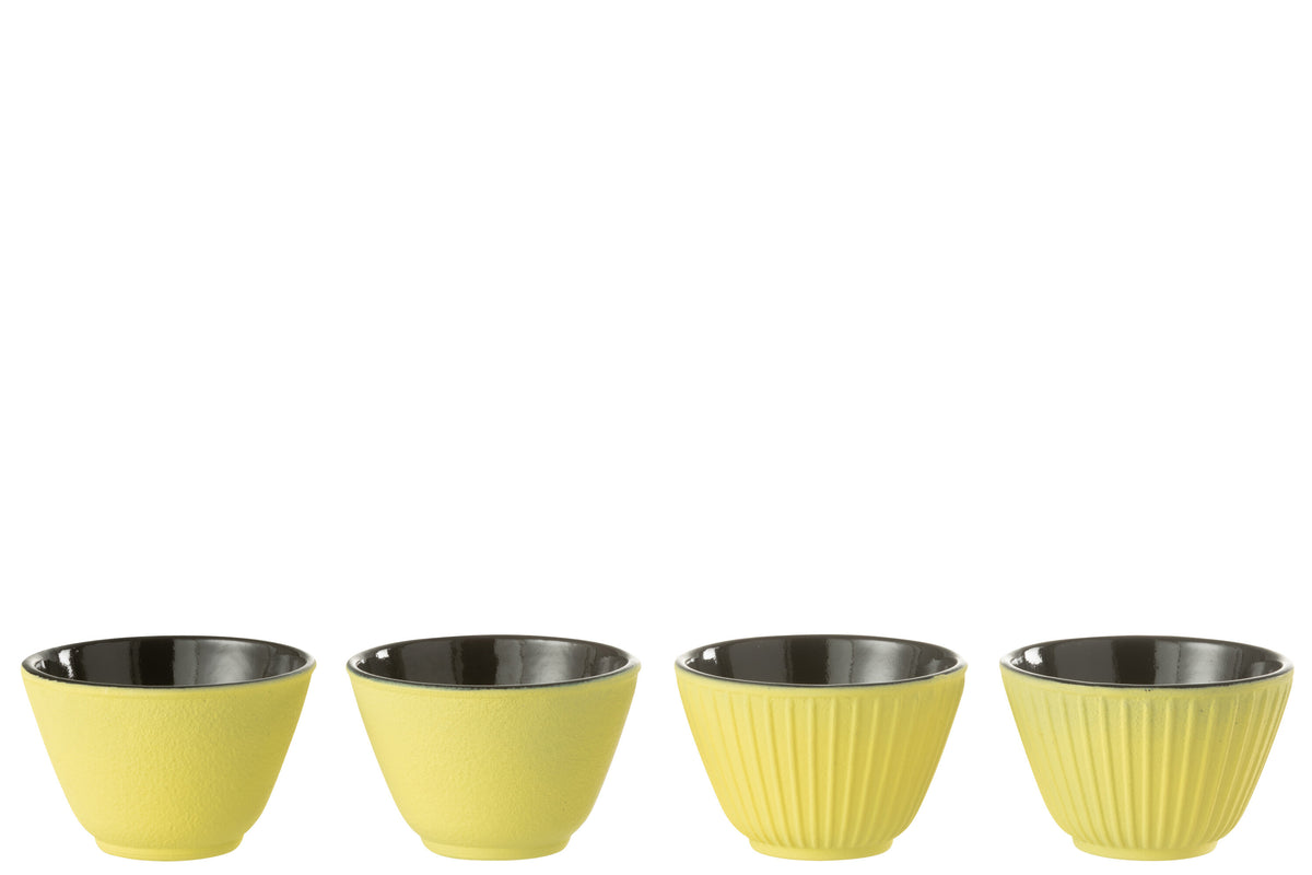 J-Line theemok - metaal - geel - 2 dozen van 2 stuks