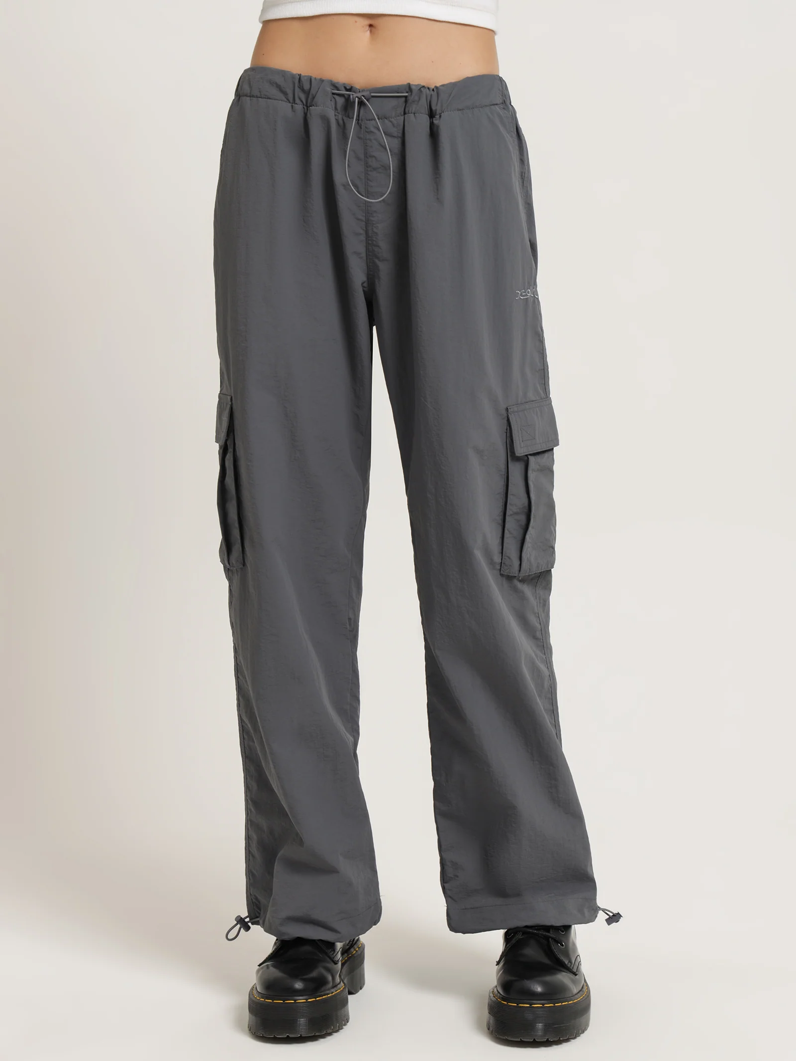 Nylon Low-Rise Cargo Pants