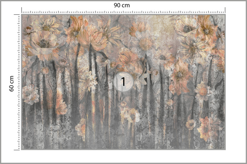 Fototapeta Kwiaty Na Betonie W Stylu Vintage 90x60cm