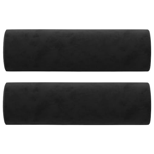 NNEVL Throw Pillows 2 pcs Black Diameter 15x50 cm Velvet