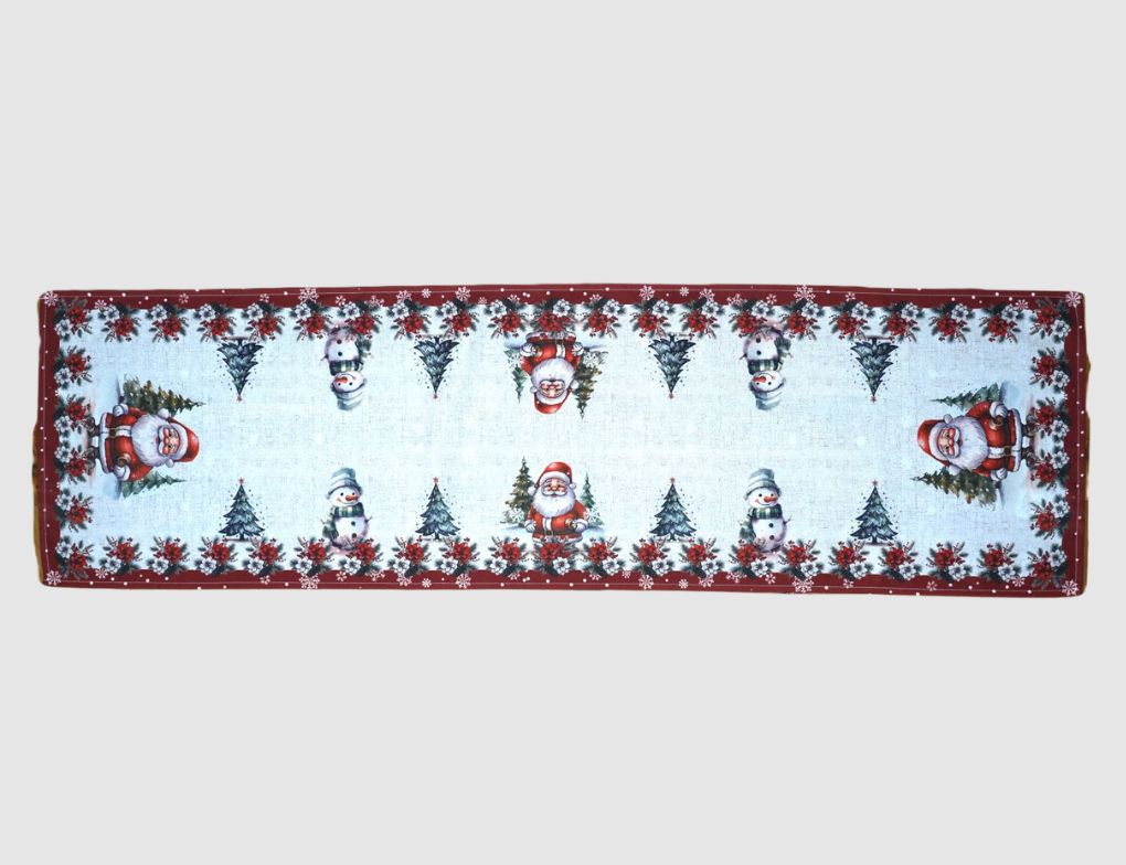 Tischläufer Digitaldruck Schneemann Rot