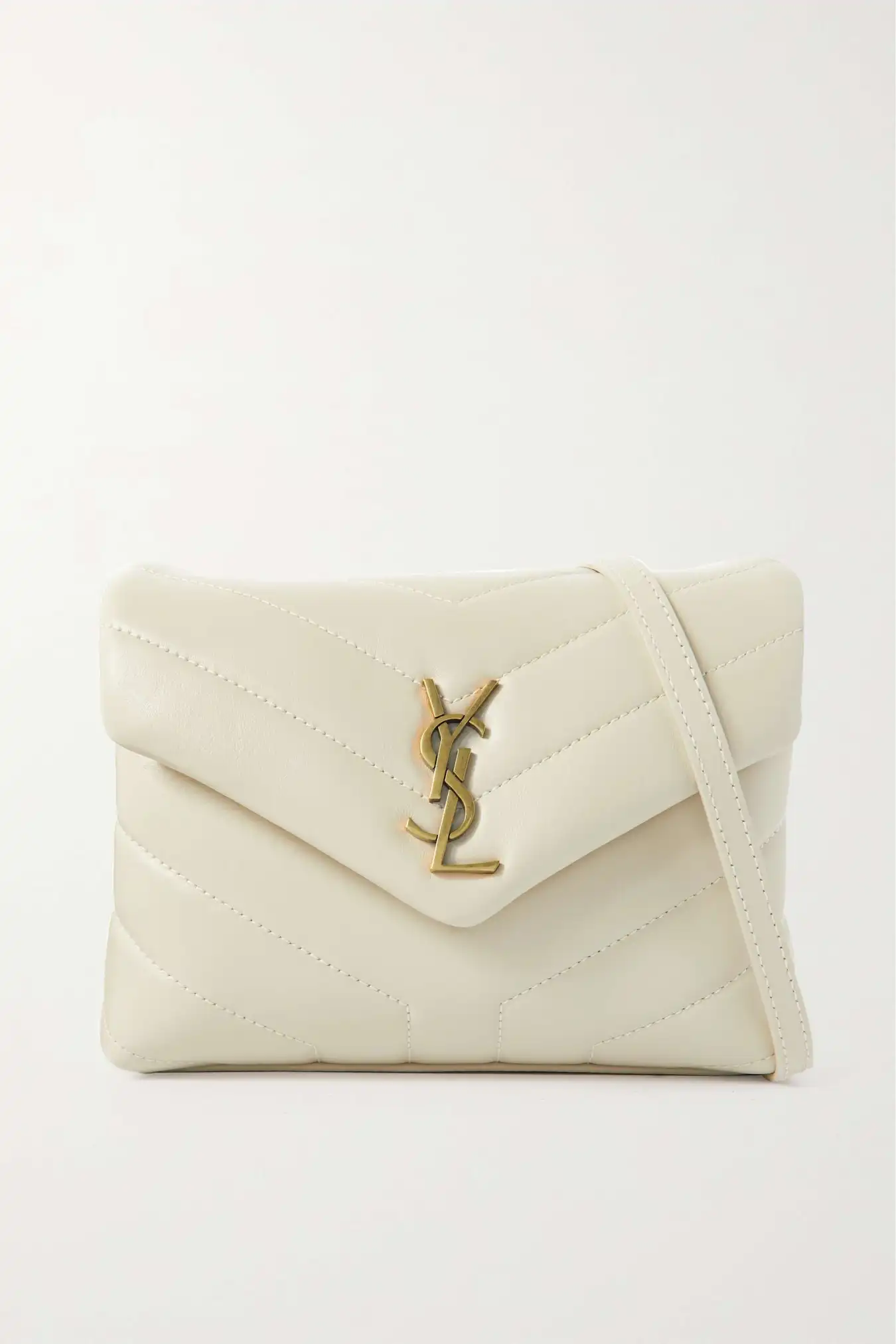 YSL SAINT LAURENT Loulou Toy quilted leather shoulder bag cream