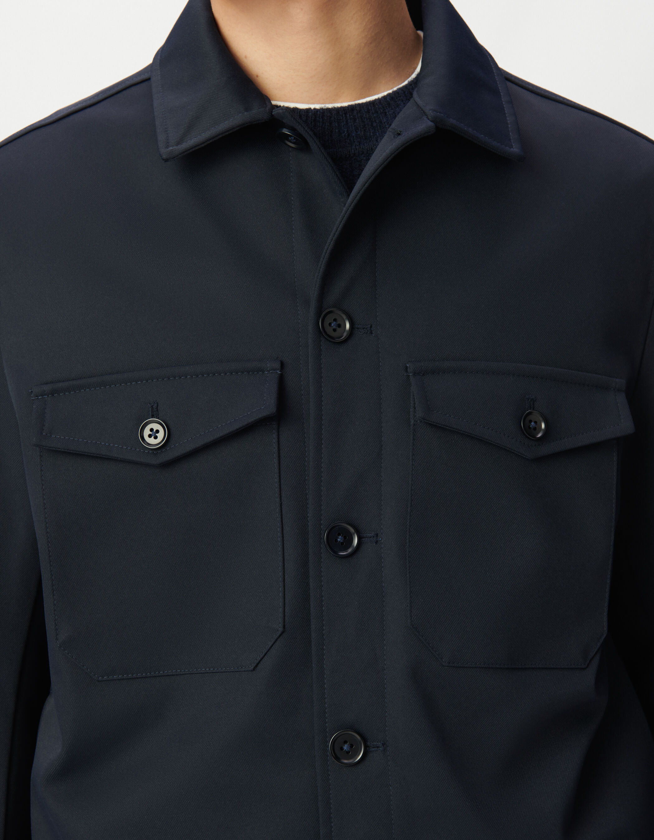 Blouson marine poches plaquées Homme