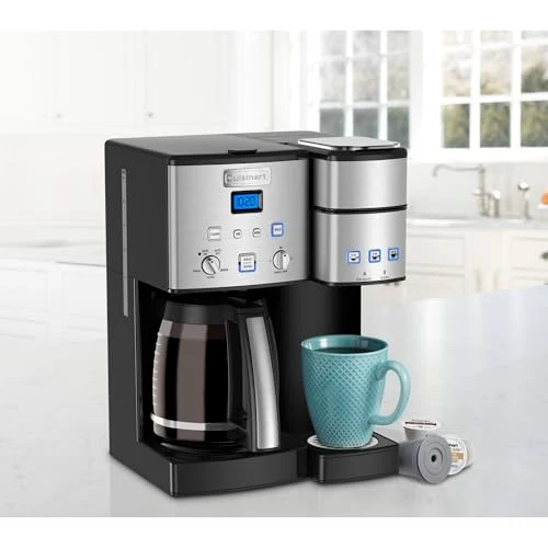 Cuisinart Single Serve 12 Cup Coffee Maker, Offers 3 Sizes: 6 Ounces, 8 Ounces and 10 Ounces, Stainless Steel, SS 15P1: Home & Kitchen